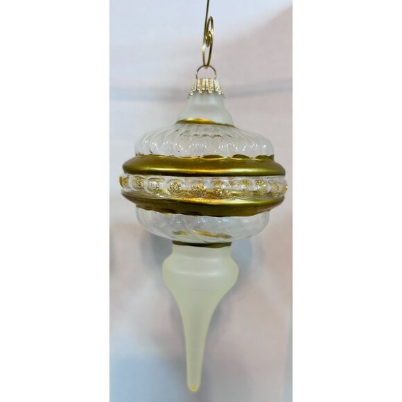 Vtg Christmas tree Ornament Lot of 3 Gold Accents 6" Star 5" set Holiday - Picture 4 of 5